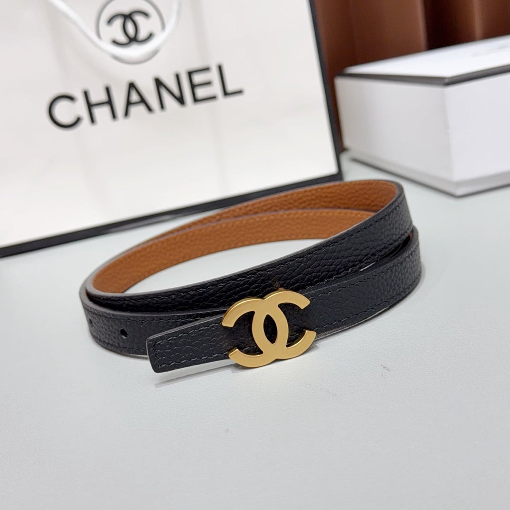 CC Logo Belt 1.5CM Textured Calfskin 212510