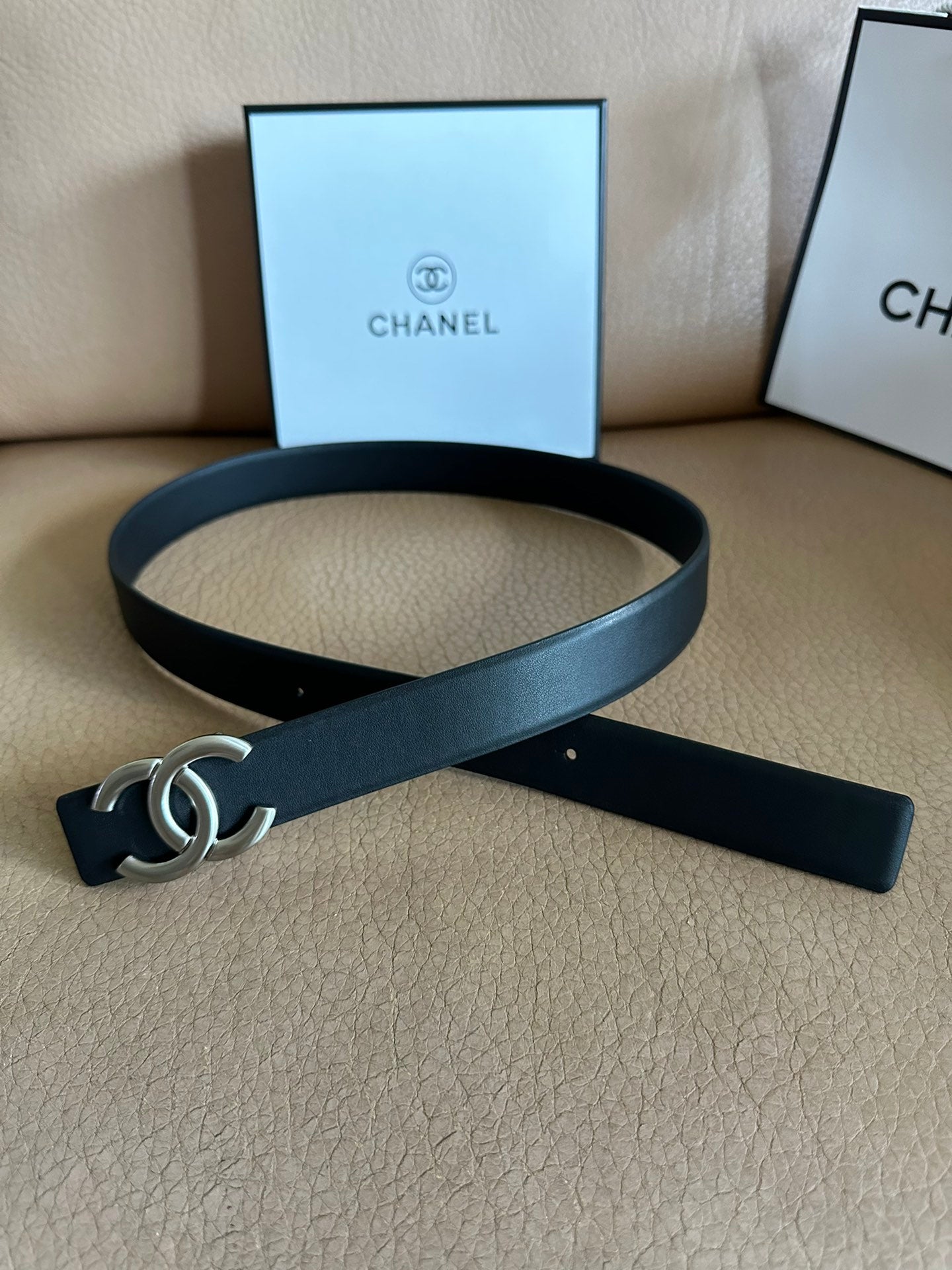 CC Logo Buckle Belt 3CM Leather SHW 213303