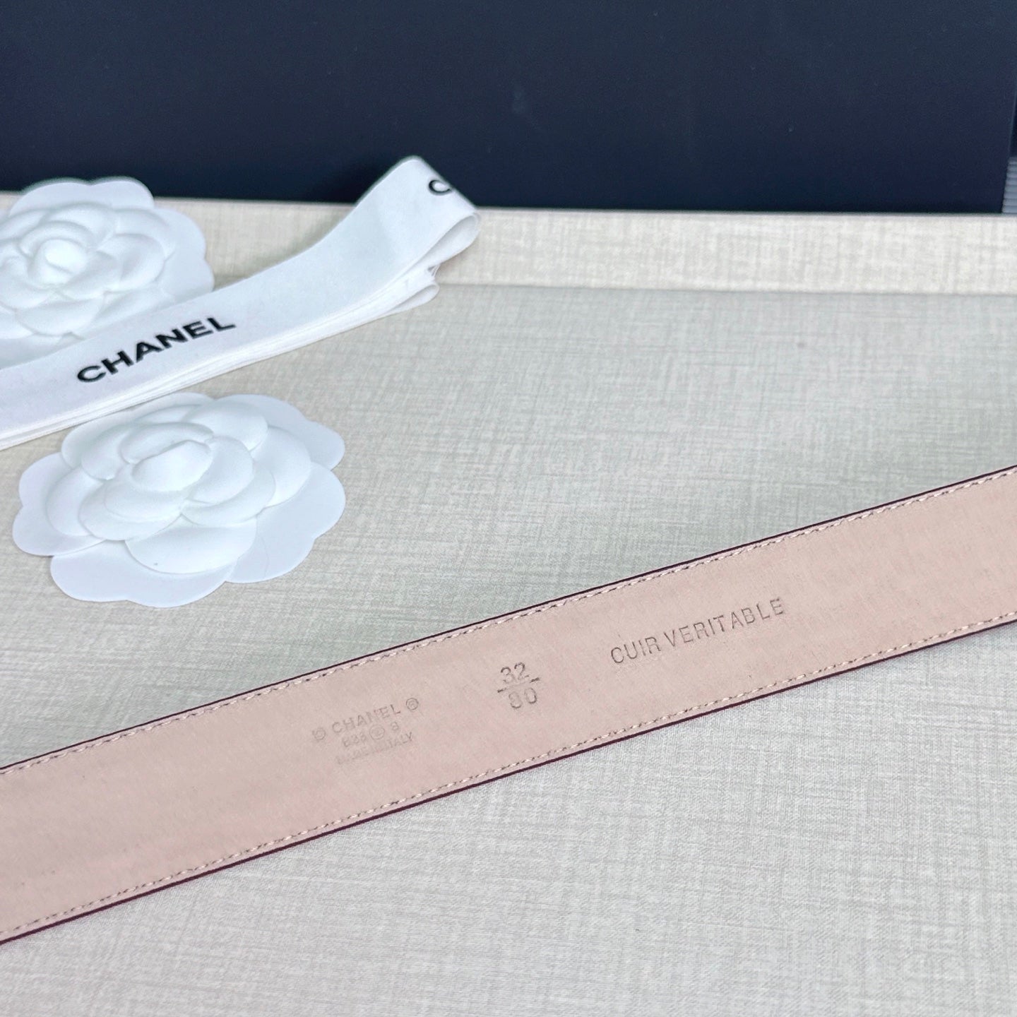CC 3.0cm Belt Burgundy Lambskin 209357